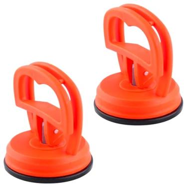 Imagem de Kit de extrator de amassados com 2 peças, removedor de 5,7 cm, pequeno extrator de amassados, ventosa de sucção, ferramenta de remoção poderosa, reparo profissional, telhas e objetos de vidro, laranja