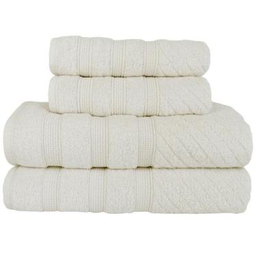 Imagem de Kit 2 Toalhas de Banho + 2 Toalhas de Rosto Donatella 100% Algodão Var