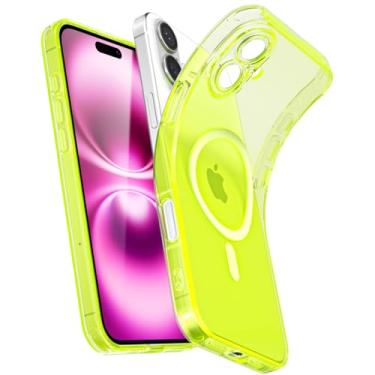 Imagem de Svanove Capa magnética transparente para iPhone 16 Plus, compatível com Magsafe Slim Thin Transparente Mag Safe Case para mulheres e meninas, linda de silicone fluorescente brilhante com capa para