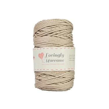 Imagem de Lovingly Macrame Cordão de macramê de poliéster – Cordão de poliéster durável de 3 mm para sacos de crochê, fio de macramê para artesanato, apanhadores de sonhos, decorações boho feitas à mão para