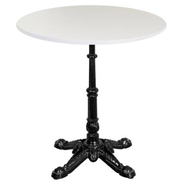Imagem de Base De Mesa Apus Em Ferro Preto 75 Cm (alt) Tampo Mdp Redondo Branco 70 Cm (larg) X 2,5 Cm (alt)