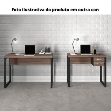Imagem de Mesa De Escritório Pé Tubular Pe25 Em Mdp 150 X 70 Cm Preta Com Base Preta