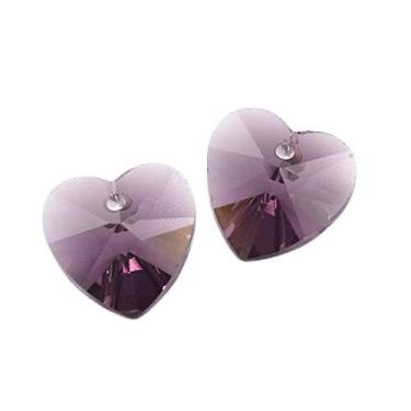 Imagem de 20 peças roxas ideias românticas para dia dos namorados, pingentes de coração facetado, pingentes de coração facetado, artesanato artesanal, fabricação de joias, suprimentos para encontrar 10 x 10 x 5