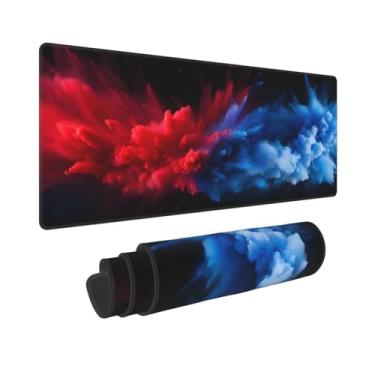 Imagem de CANFLASHION Tapete de mouse colorido com céu estrelado, tapete de mesa de escritório 80 x 28 cm, mouse pad grande para jogos, XL estendido à prova d'água para computador com base de borracha