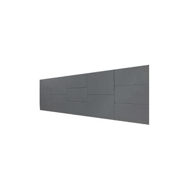 Imagem de Cabeceira Estofada King 13 Blocos Não é Segredo Facto Cinza Escuro 195x60