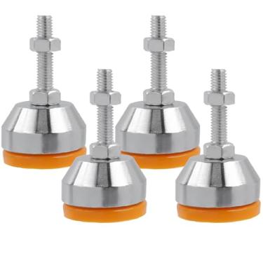 Imagem de LC LICTOP Pés niveladores M8 x 50 mm, capacidade de 997 kg, deslizadores giratórios ajustáveis para móveis, base antiderrapante de 4 cm, niveladores de pés de borracha para mesa, prateleiras, bancadas