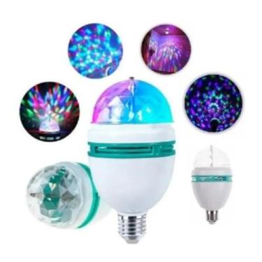 Imagem de Lâmpada LED Giratória Colorida, Luz de Festa com Efeitos Multicoloridos, Base E27, Iluminação Disco para Ambientes