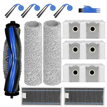 Imagem de Kit de acessórios X9 para aspirador de pó ECOVACS DEEBOT X9 PRO Omni/X9 PRO, peças de reposição com 1 escova principal, 2 rolos de limpeza, 6 sacos de poeira, 2 filtros HEPA, 4 escovas laterais, 1