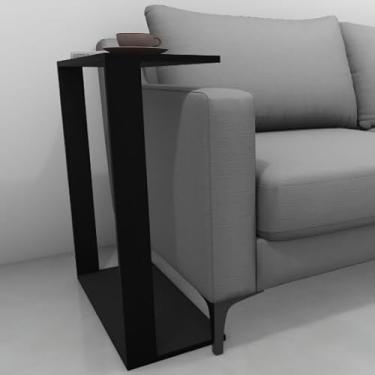 Imagem de KIT 2 Mesinhas, Lateral Para Sofá Estilo Industrial MDF, Mesa Auxiliar de sofá, Mesa de Canto(Preto)
