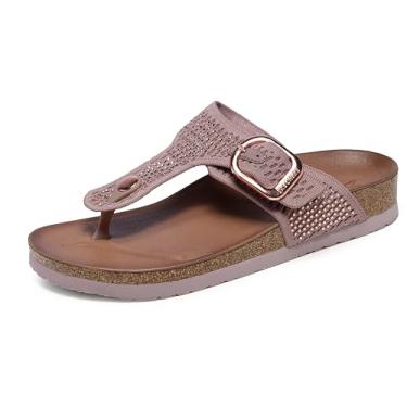 Imagem de Skechers Chinelo feminino granola-Enchanted Sparkle Fit, Malva, 36