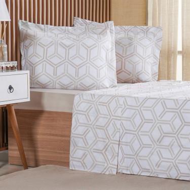 Imagem de Jogo De Cama Casal 4 Pçs 200 Fios 100% Algodão 140x190x35cm Rayon