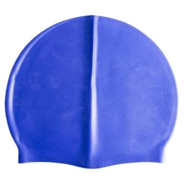Imagem de Touca de Natação Impermeável，Touca para Natação de Silicone Impermeável Swimmer Lisa Adulta Juvenil(Azul Royal)