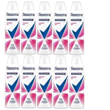Imagem de Kit 10 Desodorante Rexona Powder Dry Motionsense 150ml Cada