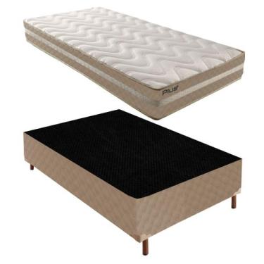 Imagem de Cama Box Solteiro com Colchão D33 Unique Plus Duoface 25x88x188cm e Ba