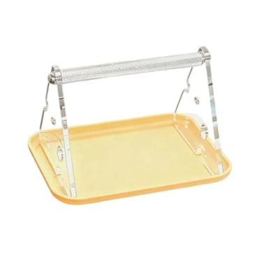 Imagem de Generic Poleiro de mesa para pássaros, poleiro estável para exercícios, suporte de treinamento com bandeja coletora para agapornis e calopsitas. Acessórios de, Amarelo