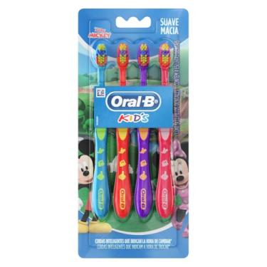 Imagem de Oral-B Kids Escova de Dente Infantil com Cerdas Suaves, 4 Unidades