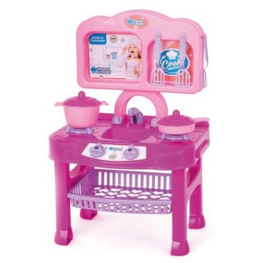 Imagem de Cozinha Brinquedo Infantil Rosa Com Acessórios Completa Para Meninas -