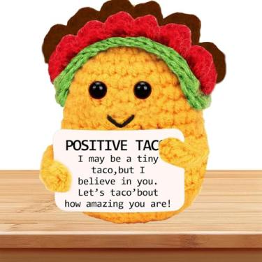 Imagem de VEAGINS Mini Positive Crochet Taco with Positive Card, Funny Gifts for Women, Emotional Support Plush for Desk Decor, Women for Valentine and Birthday