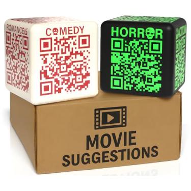 Imagem de Movie Night QR Dice – Set of 2 Giant 4" Foam Dice with 12 Movie Genres & Scannable QR Codes for Instant Film Ideas – Fun Decision Maker for Adults, Couples & Party Entertainment Gift