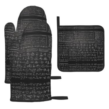 Imagem de Impressão física – Conjunto de cozinha essencial de 3 peças, luvas seguras para calor e aderência de tampa, proteção para churrasco no forno, design de armazenamento suspenso.