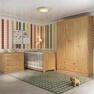 Imagem de Quarto De Bebê Completo Berço Americano 3 Em 1 Encanto Multimóveis MP4