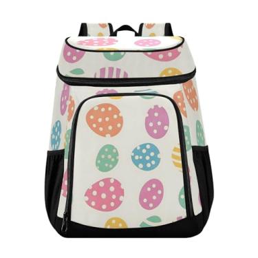 Imagem de Wassud Mochila térmica colorida com ovos de páscoa para mulheres e homens, 36 latas à prova de vazamento, lancheira para piquenique, praia, acampamento, 33 x 20 x 43 cm