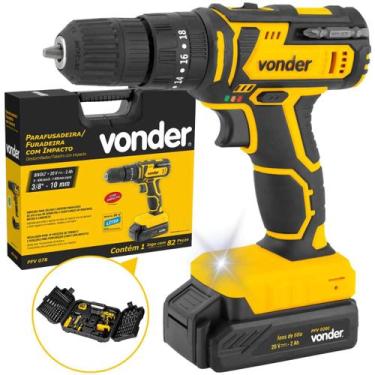 Imagem de Parafusadeira Furadeira Impacto 20V 82 Peças PFV 078 Vonder