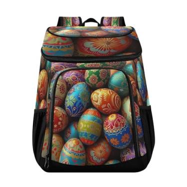 Imagem de Wassud Mochila térmica com ovos coloridos para mulheres e homens, 36 latas à prova de vazamento, lancheira para piquenique, praia, acampamento, 33 x 20 x 43 cm