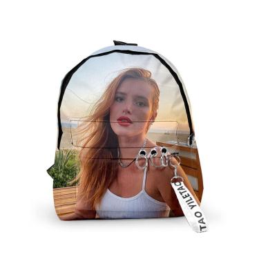 Imagem de Mochila escolar infantil Bella Thorne com impressão 3D Oxford
