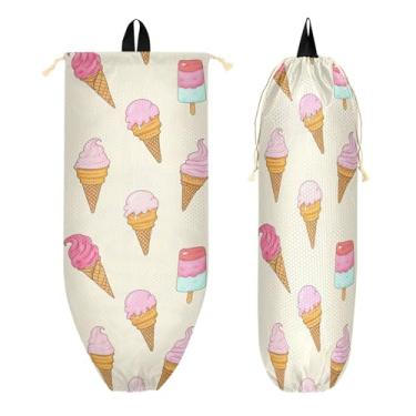 Imagem de xigua Suporte de plástico para sorvete de parede com cordão 1 pacote, organizador de sacolas de supermercado reutilizável para bolsas, meias, roupas íntimas e gravatas