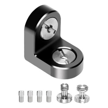 Imagem de Ysyqkn Suporte de extensão para câmera em ângulo reto de 90° com rosca de 1/4" e 3/8", leve, para cabeça de tripé e conector de gaiola de câmera,