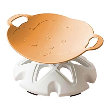 Imagem de KiBcsLic Cadeira giratória infantil para sentar e brincar, brinquedo sensorial para uso interno e externo, banquinho giratório para crianças a partir de 3, Laranja