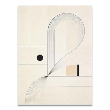 Imagem de LKXGRRSFG Arte em tela minimalista, tranquilidade desbotada: tons neutros de serenidade, grande área em branco para decoração de espaço calmo 60 x 75 cm, sem moldura