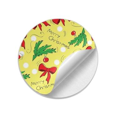 Imagem de Adesivos Redondos Natalinos 25 Unidades com Ilustração em Vetor para Decoração - Tamanho 30x30cm