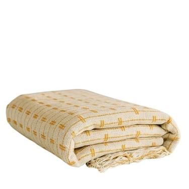 Imagem de Manta Para Sofá Gigante Luxo 2,40X1,80m l Premium De Algodão Capa Decorativa Protetora - Revestimento Protetor para Sofá, Cama, Puff(M.tijol BRANCO C/caramelo)