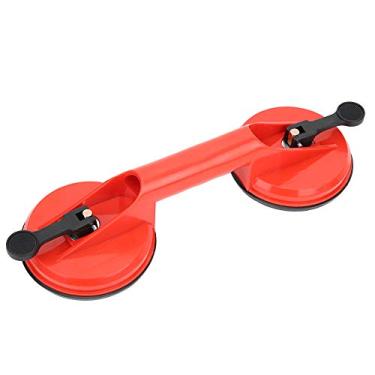 Imagem de AUNMAS Ventosa Dupla Vermelha Com Alça de Travamento, Plástico ABS e Material de PVC, Força de Sucção de 60 Kg para Instalação de Vidro e Manuseio de Portas