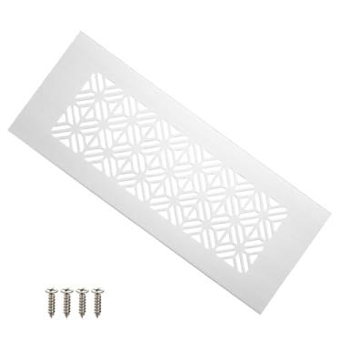 Imagem de PATIKIL Capa de ventilação de porta de 20 x 7 cm, capa de ventilação de grade de alumínio resistente com parafusos de montagem para porta de guarda-roupa de armário, cinza claro