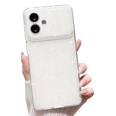 Imagem de MINSCOSE Capa com glitter compatível com Samsung Galaxy S26 Edge, linda estética brilhante, fina, à prova de choque, brilhante para Samsung Galaxy S26 Edge para mulheres e meninas - branca