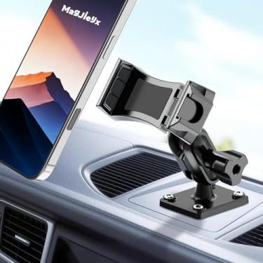 Imagem de MAGJIEYX Suporte de telefone para carro, base de perfuração para van/painel/caminhão/parede/barco, suporte durável compatível com iPhone/HTC/LG/Nexus/Samsung/Huawei (médio)