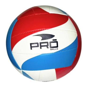 Imagem de Bola de Volei de Tamanho 5 Cor Vermelho com Azul Branco - Pro Balls