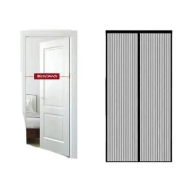 Imagem de Cortina De Tela Magnética Listrada Para Porta, Rede Mosquiteira, Divis