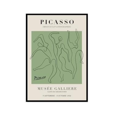 Imagem de Arte de parede verde sálvia Matisse William Morris Bauhaus Impressão floral abstrata Mercado de Flores Cartaz Picasso Estética Decoração de Parede para Sala de Estar (SKU1,20.3x30.5 cm = (20x30cm