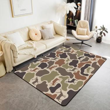 Imagem de Erosebridal Tapete camuflado para área de veado, 1,88 m x 1,28 m, camuflado, caça, veado, sala de estar, verde, militar, camuflado, tapete decorativo, campo, caçador, vida selvagem, interior
