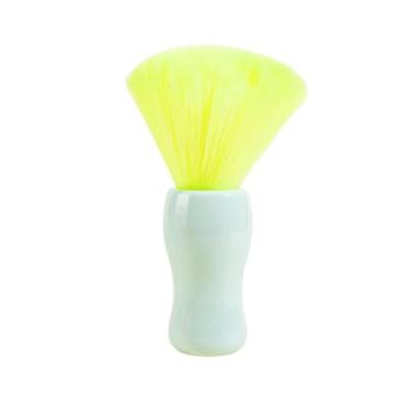 Imagem de Espanador de pescoço de salão com cerdas macias para limpeza de cabelo, aderência confortável, ferramenta de cuidados leves verde