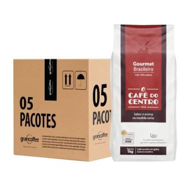 Imagem de Kit 5Uni de 1kg Café do Centro Grãos Gourmet Brasileiro ABIC