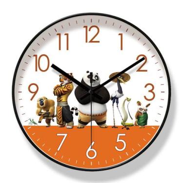 Imagem de Relógio de parede Panda Silent Non-Ticking Quartz 25 cm de vidro+ABS -