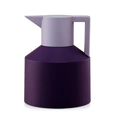 Imagem de Nordic Simple Panela de isolamento a vácuo de aço inoxidável garrafa de água quente de grande capacidade chaleira de café geométrica de alto valor (cor: branco) (roxo)