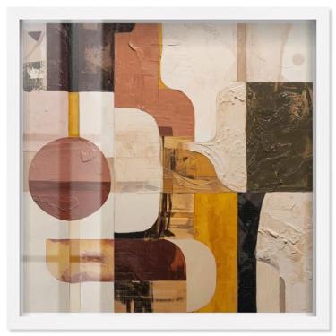 Imagem de Contemporary Layers I Shadowbox Print Modern Wall Art por Art Remedy, moldura branca, 13 x 13