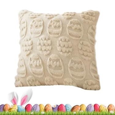 Imagem de Capas Para Almofadas Decorativas | Fronha Decorativa de 46x46 cm com Estampa de Ovo | Capa de Almofada Temática de Páscoa | Para Sofá da Sala de Estar Sala de Jantar Quarto Decoração de Interiores