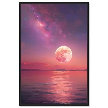 Imagem de Arte de parede de astronauta com impressão em tela do Mar cintilante I da Art Remedy, moldura preta, 25 x 38 cm